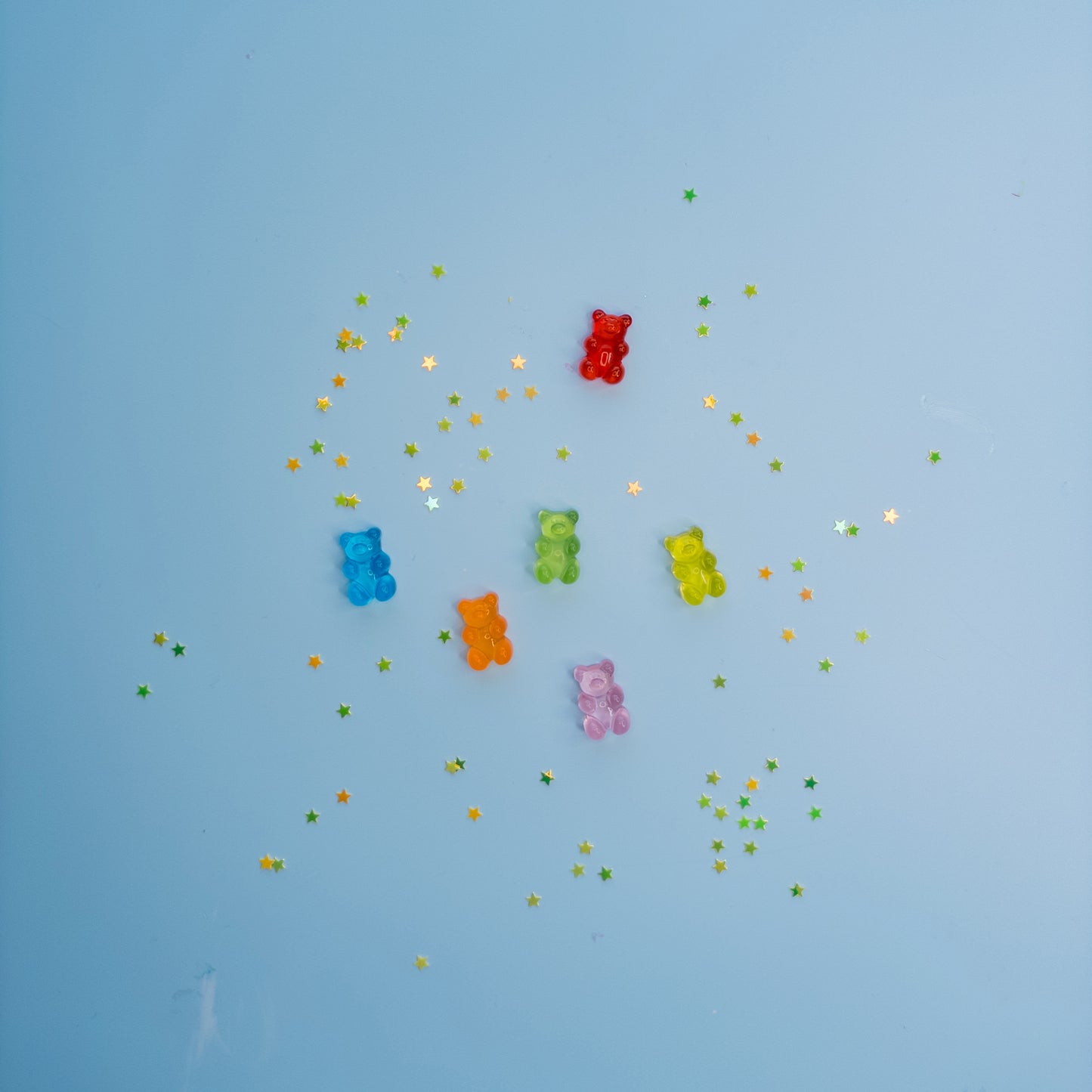 Gummy bear charms and golden star sprinkles included in Shiny Mae Crystal Deco Cream Kit 2025 Edition.