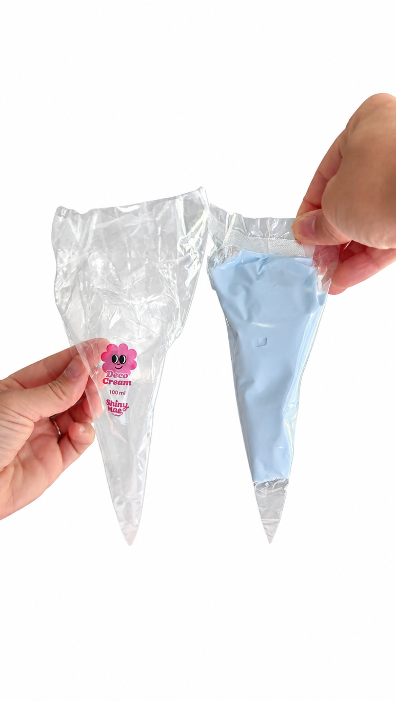 Remove the Deco Cream bag from the clear outer bag.