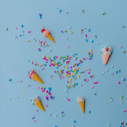 Rainbow sprinkles and ice cream charms included in Shiny Mae Original Deco Cream Kit 2025 Edition.